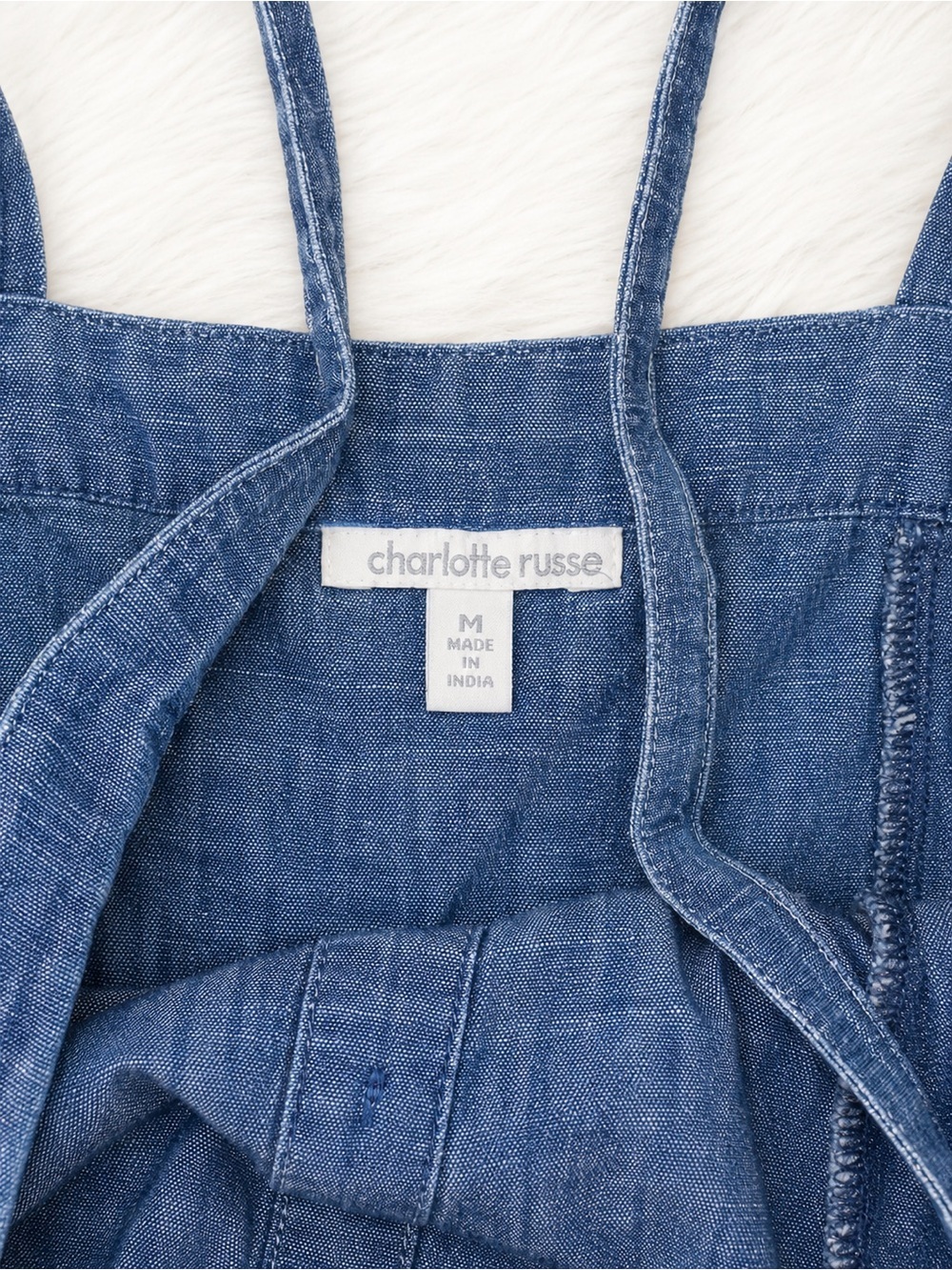 Charlotte Russe Chambray Denim Button Front Dress Medium | Cottagecore Y2K - Picture 2 of 3